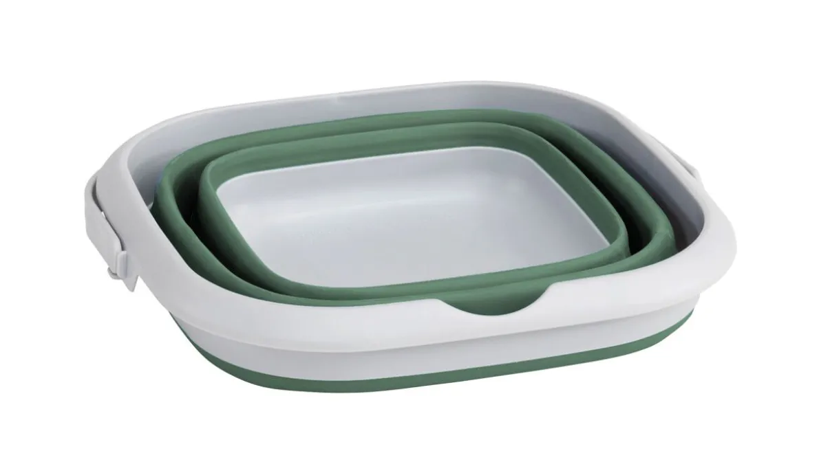 Collaps Bucket Square w/lid Shadow Green